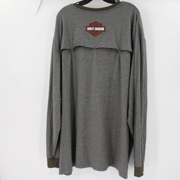 Harley Davidson sweatshirt Men's 5XL Performance Long Sleeve Heather Gray vented - Picture 7 of 12